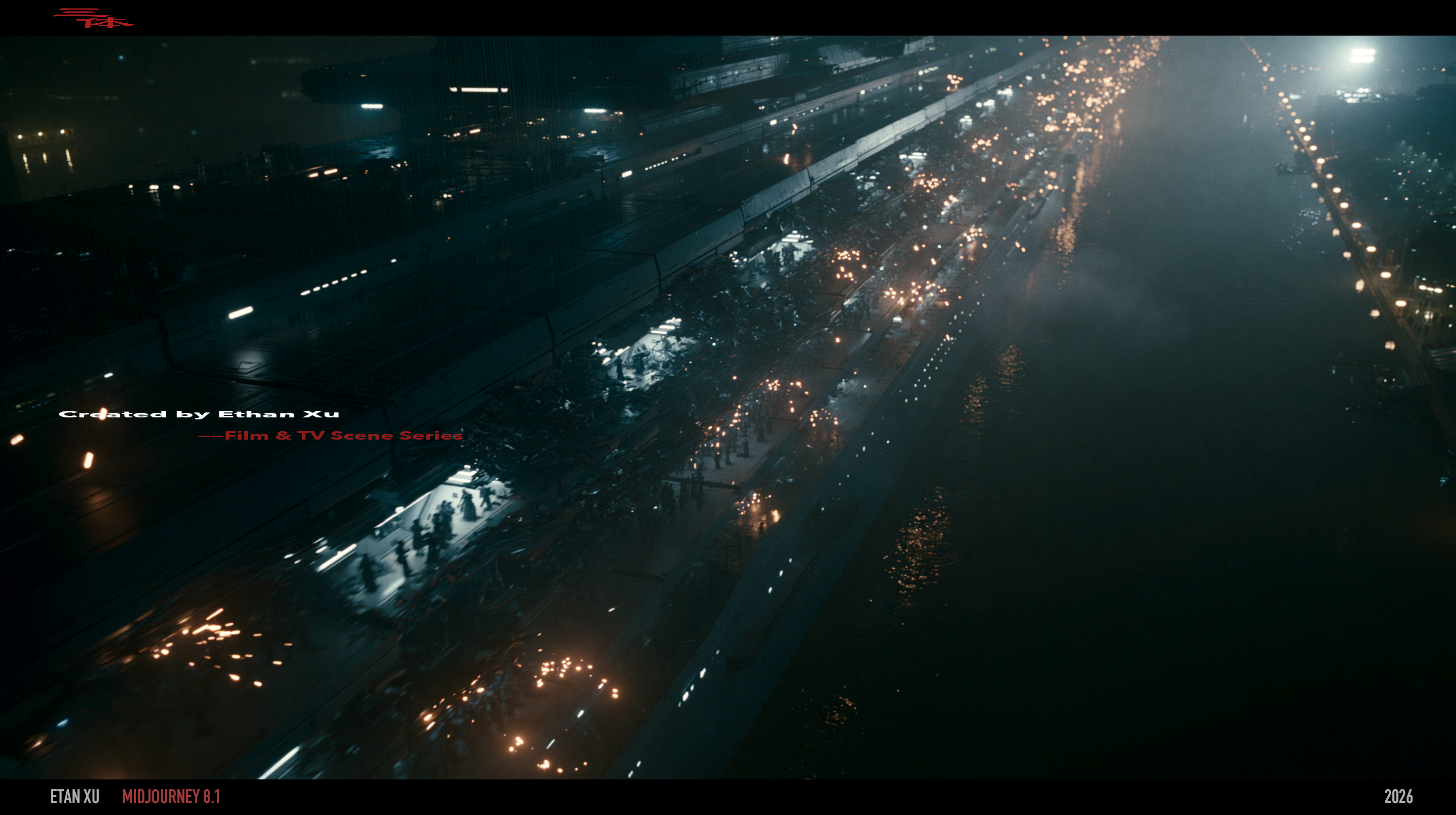 AI Visual Worlds — DESCENT GRID, frame 18